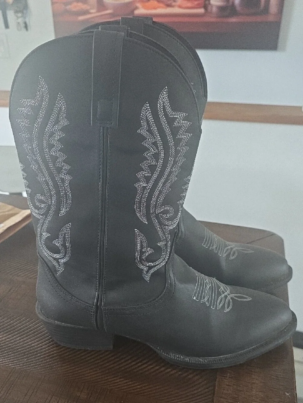Men's Black Embroidered Western Boots